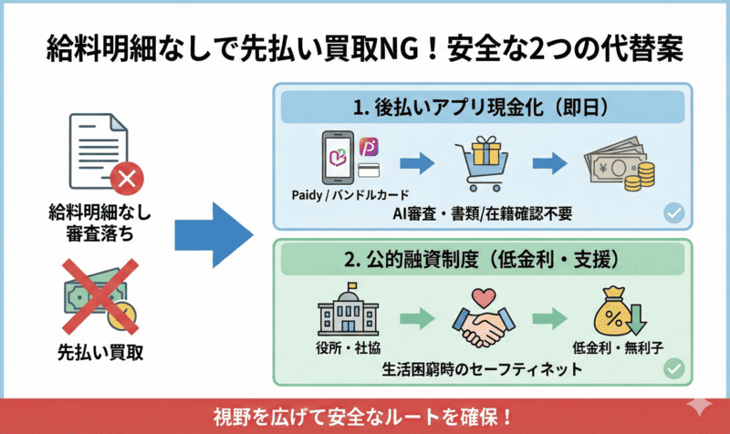 給料明細なしで先払い買取が利用できない時の対処法