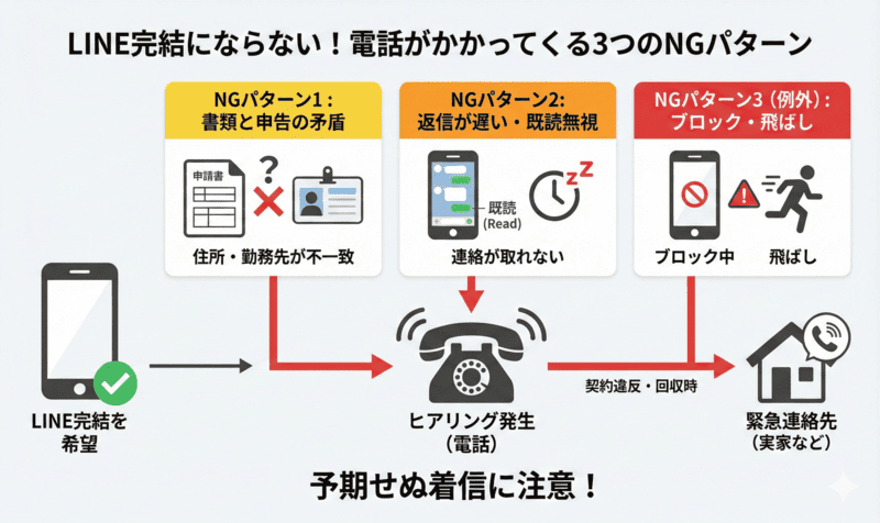 先払い買取がLINE完結にならずヒアリングされる時