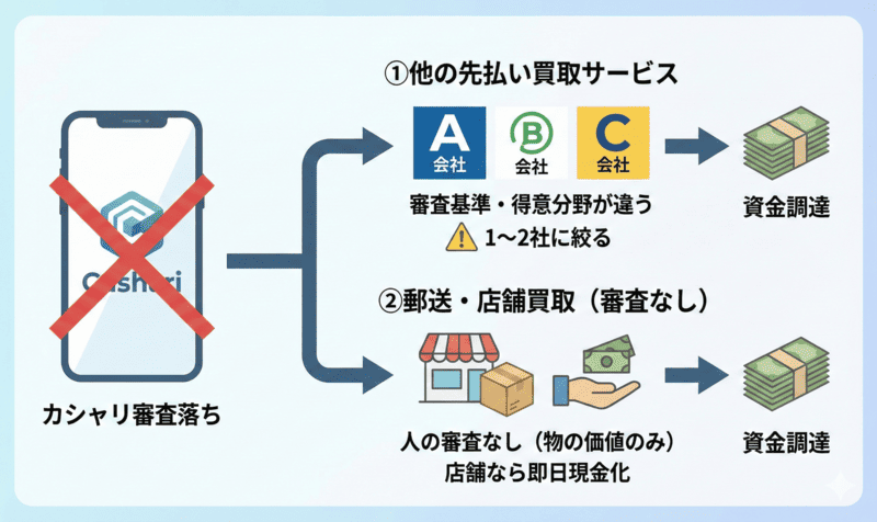 カシャリで審査落ちした時の対処法と次に選ぶべき代替案