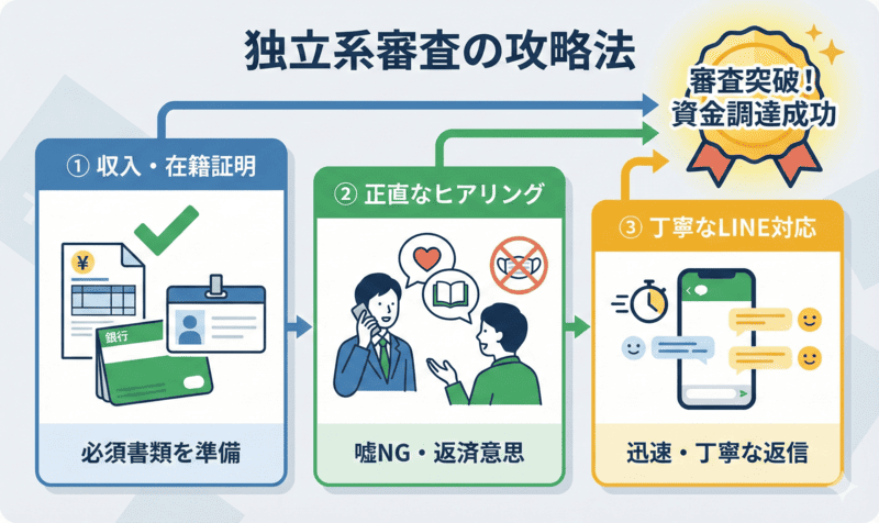 独立系は甘い？先払い買取の独自審査の攻略法