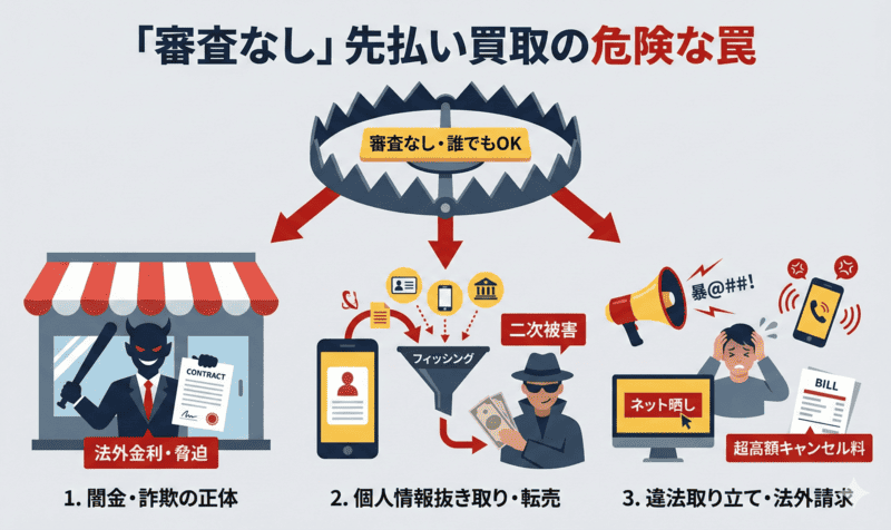 「審査なし」を謳う先払い買取業者の危険性とリスク