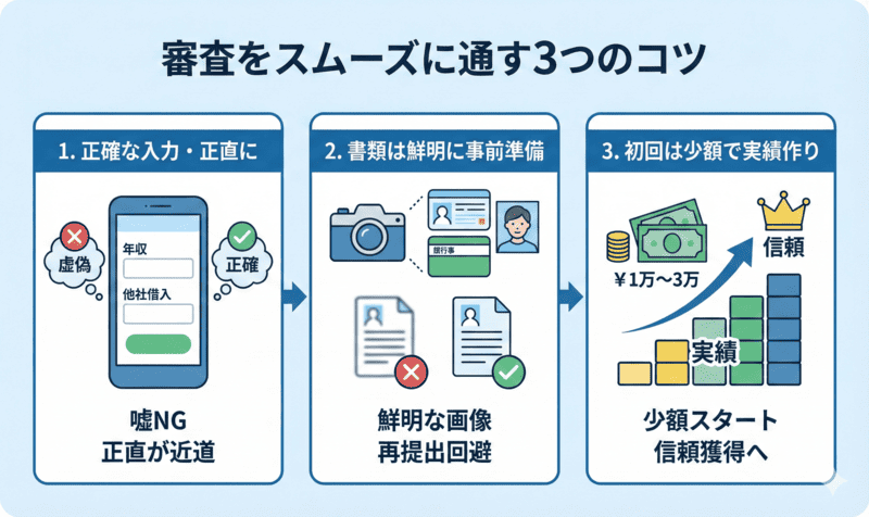 先払い買取を「審査なし」のようにスムーズに通すコツ