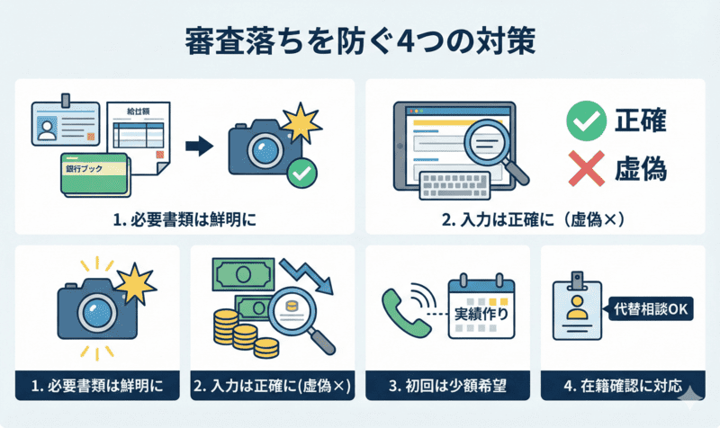 先払い買取の審査落ちを防ぐ対策と事前準備