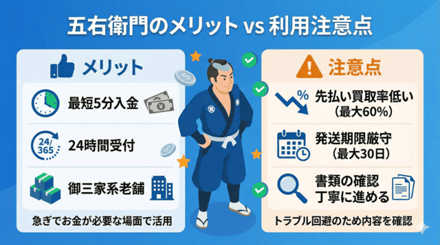 五右衛門の先払い買取のメリットと利用注意点