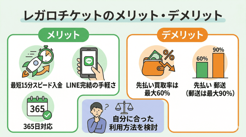 レガロチケット先払い買取のメリット・デメリット